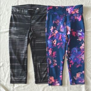 GapFit & Under Armour Capri Athletic Leggings, Size M.